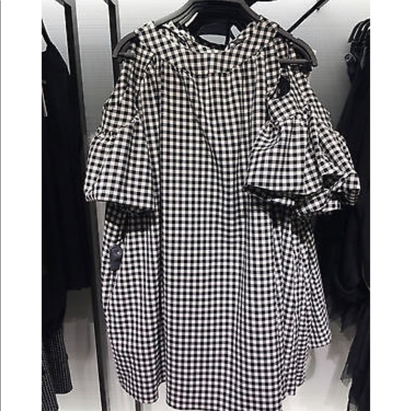 ZARA black checked dress - Picture 3 of 4